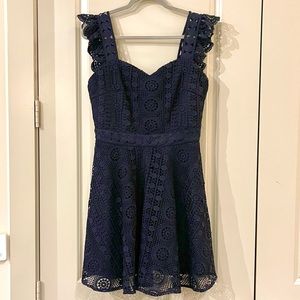 Navy Macrame Cocktail Dress